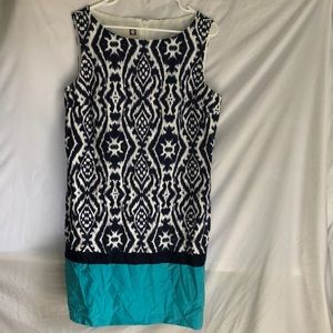Size 16 (Large) Blue/white/teal Anne Klein midi dress